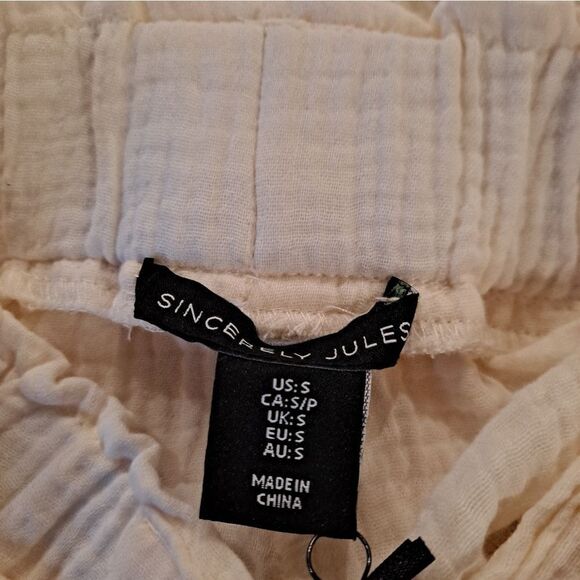 NWT SINCERELY JULES OFF WHITE PANTS SIZE S - Picture 3 of 4
